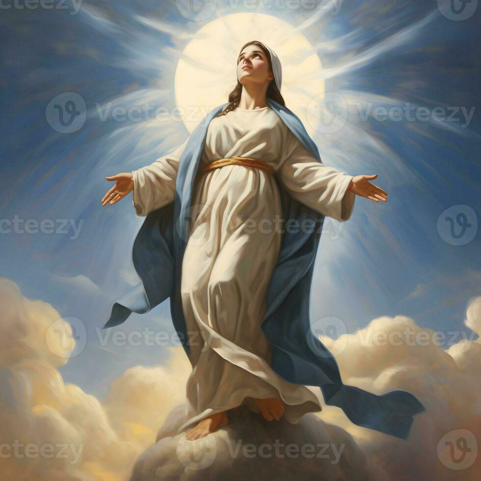retrato de nuestra dama de gracia, Virgen María en cielo foto