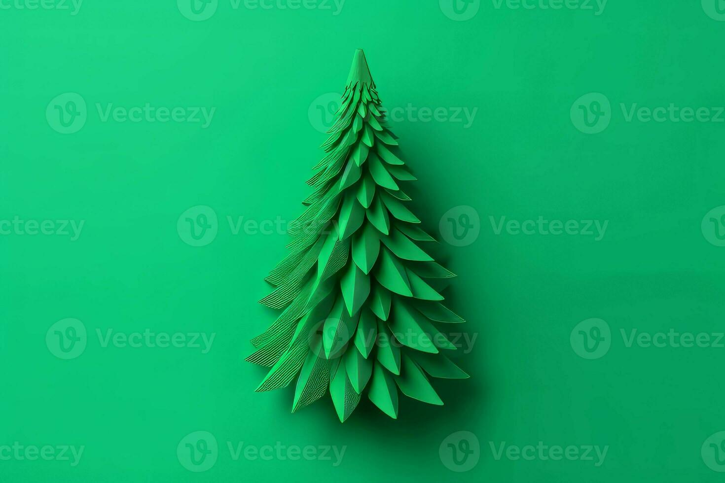 Navidad verde árbol papel. generar ai foto