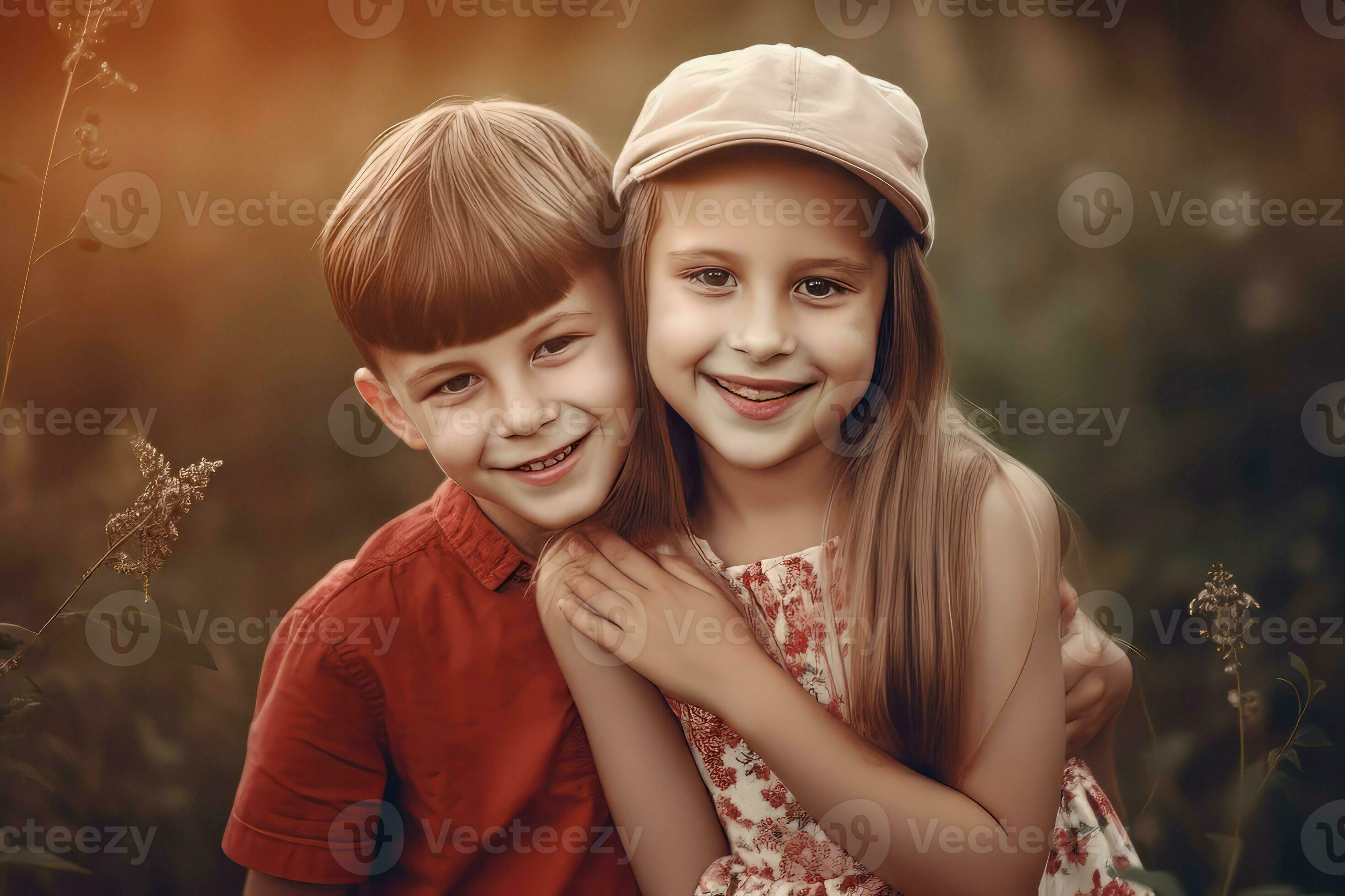 Best friends boy and girl. Generate Ai 33303475 Stock Photo at Vecteezy