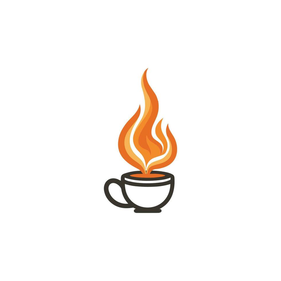Coffee house Hot coffee cup vector logo design