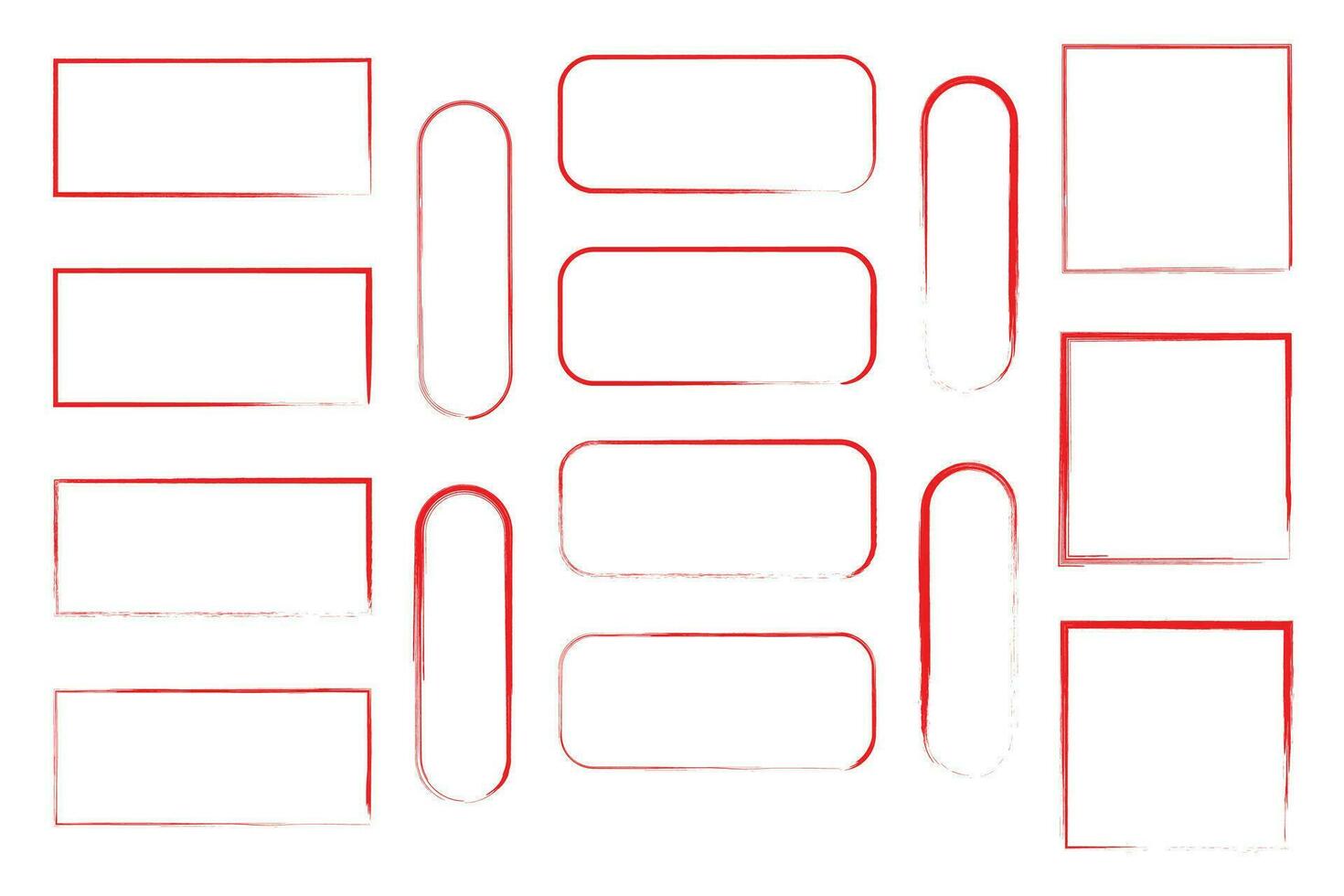 Grunge brush strokes rectangles. Grunge frames collection vector. vector