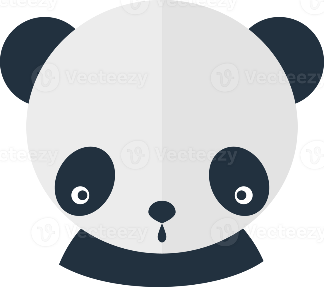 Color avatar panda head surprised and confused png