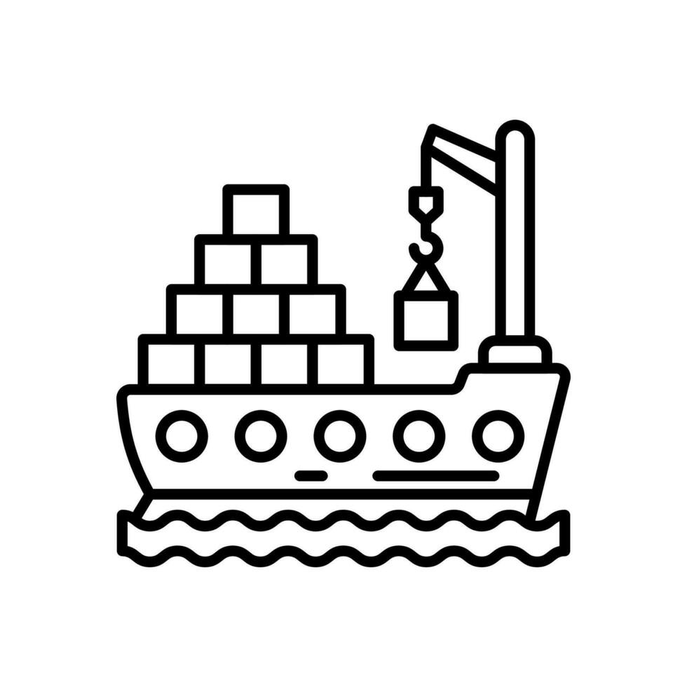 Cargo Ship icon in vector. Illustration vector