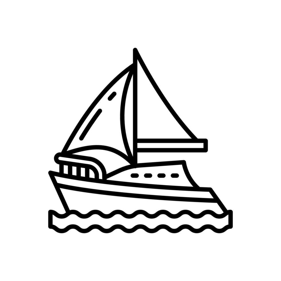 Sailboat icon in vector. Illustration vector