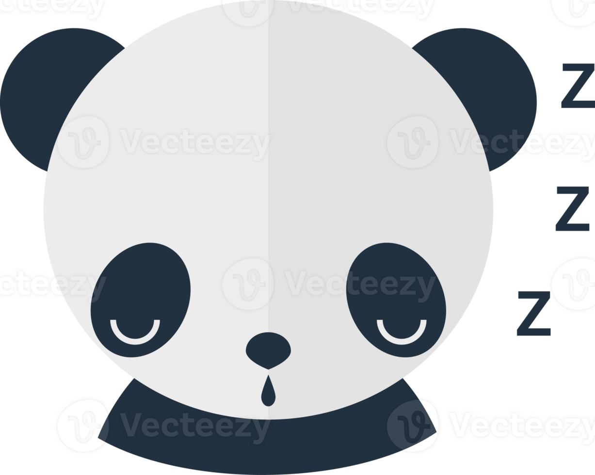 Color avatar panda head sleeping png