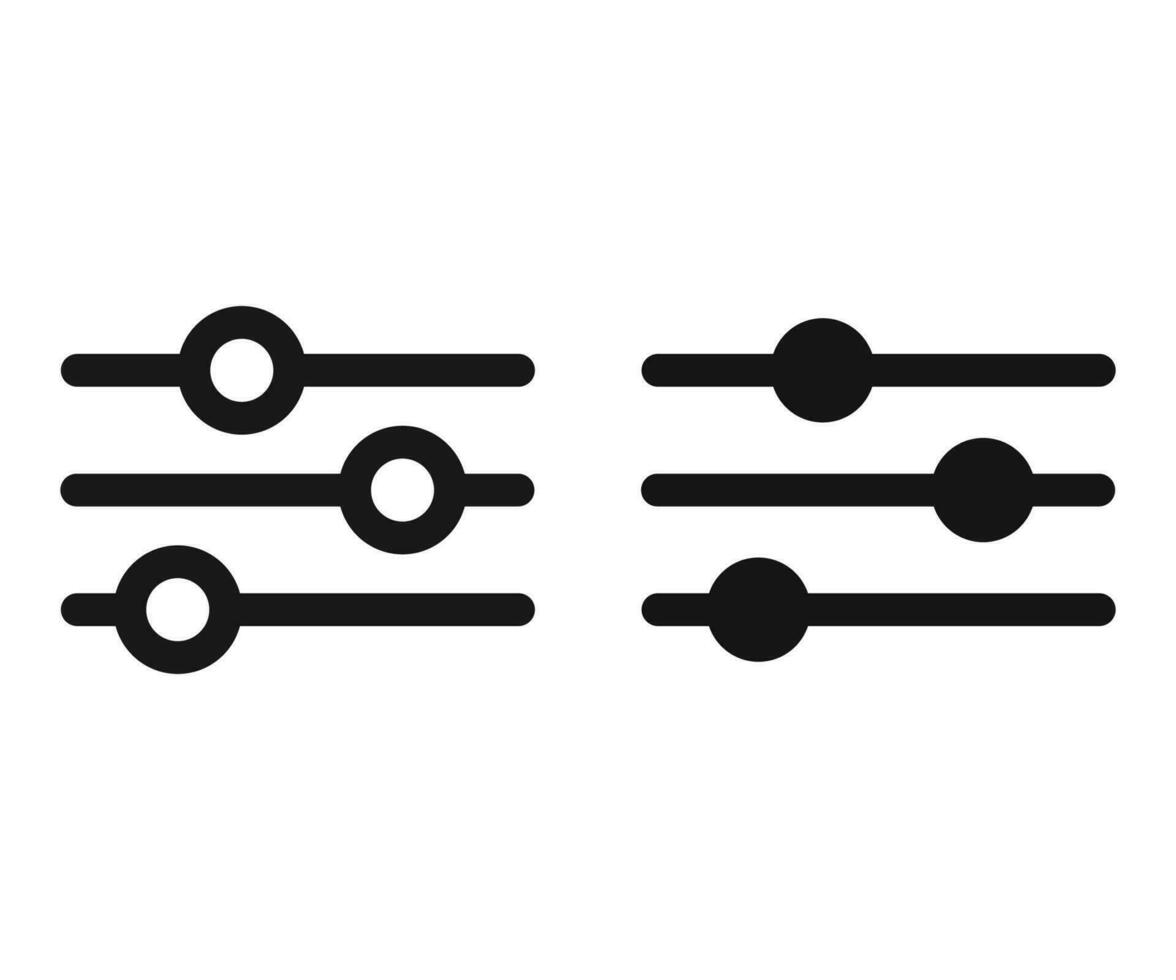 ajustamiento botón icono vector. filtrar controlar símbolo. ajuste controlar icono vector. sonido volumen nivel icono. vector