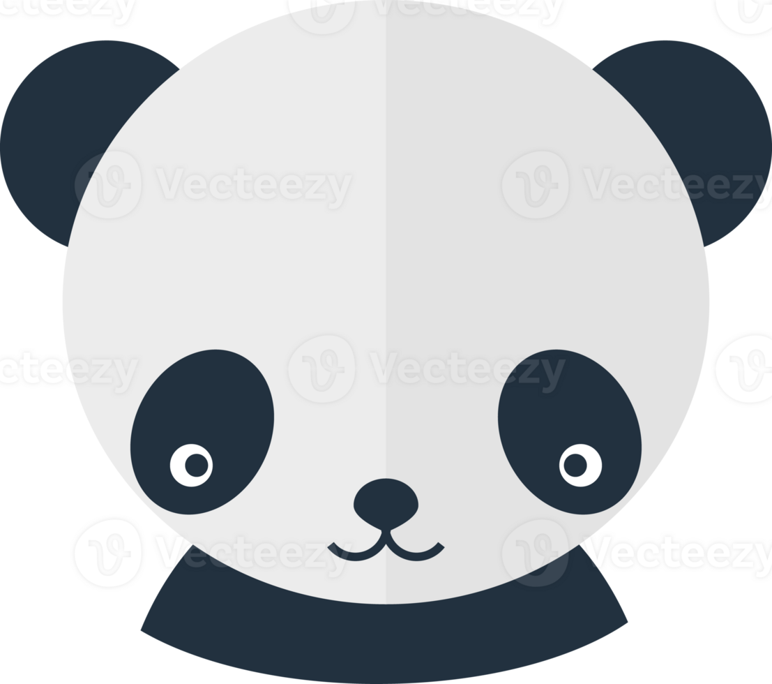 Color avatar joyful panda head smiling png