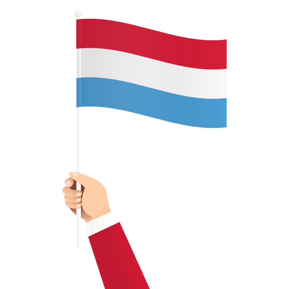 Hand Holding Luxembourg National Flag Isolated Transparent Simple Illustration png