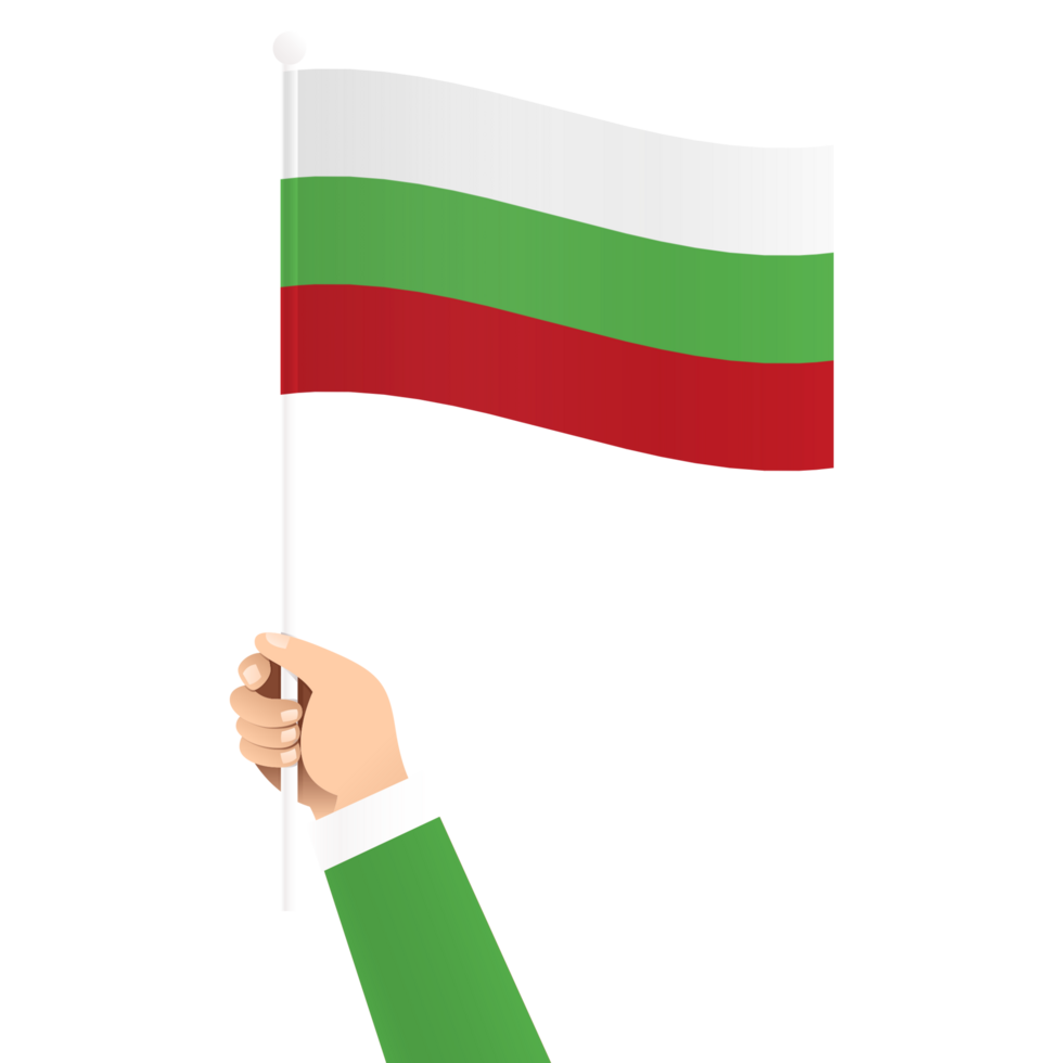Hand Holding Bulgaria National Flag Isolated Transparent Simple Illustration png