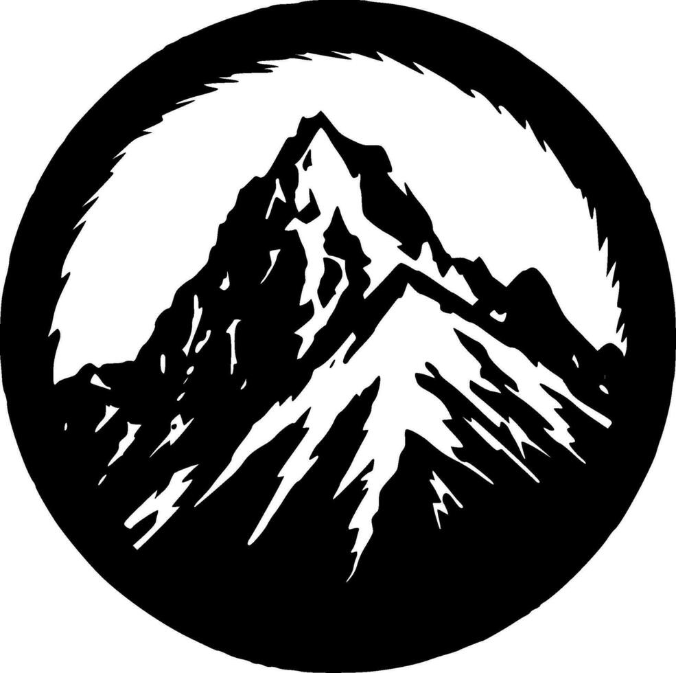 Mountains, Black and White Vector illustration