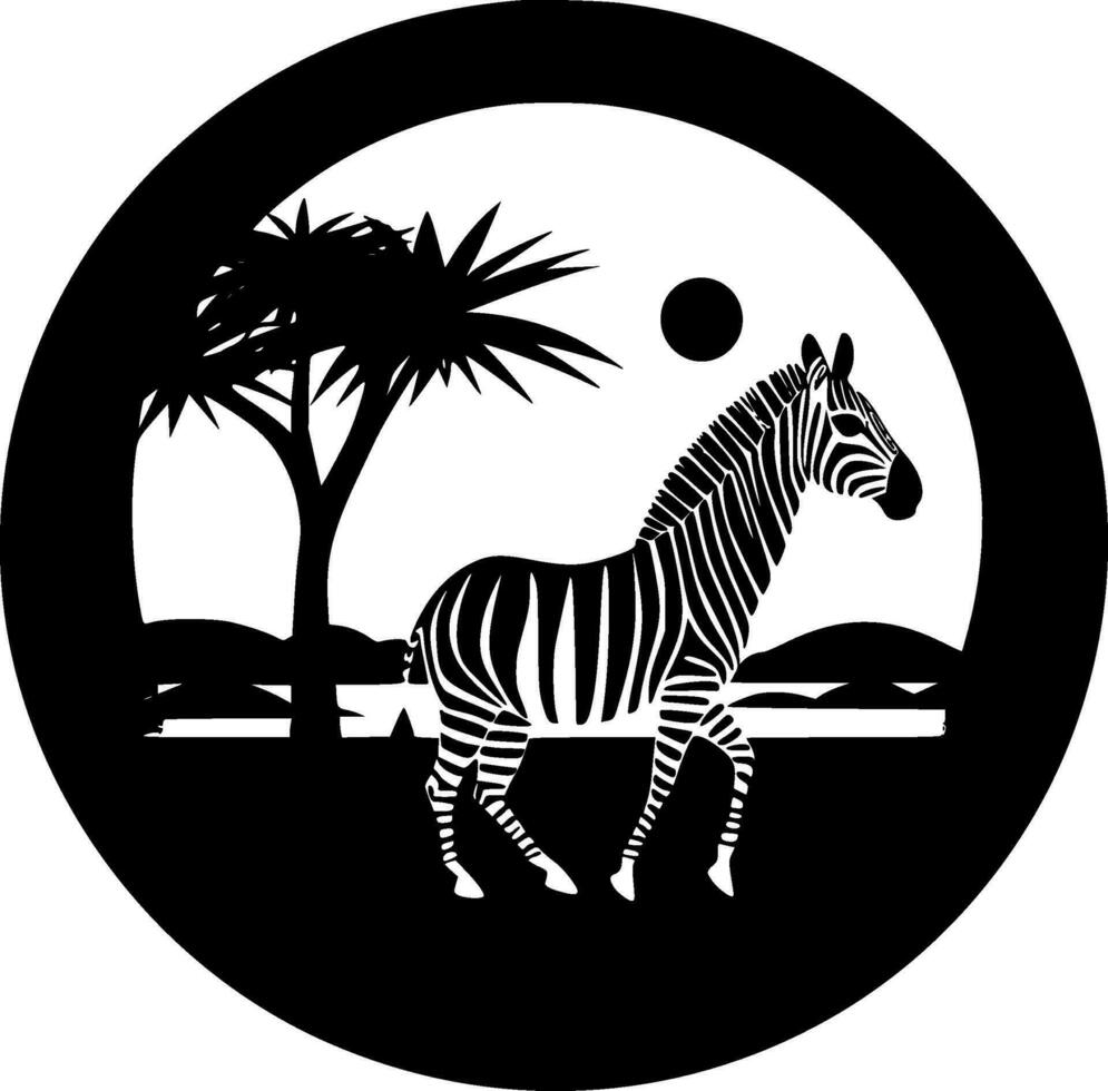 Safari - Black and White Isolated Icon - Vector illustration