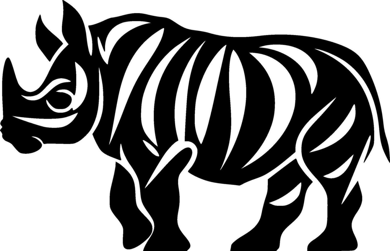 Rhinoceros, Minimalist and Simple Silhouette - Vector illustration