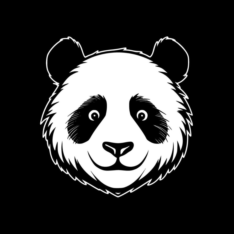 Panda, Minimalist and Simple Silhouette - Vector illustration