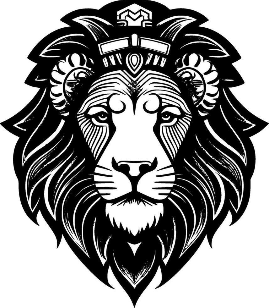 Lion - Minimalist and Flat Logo - Vector illustration