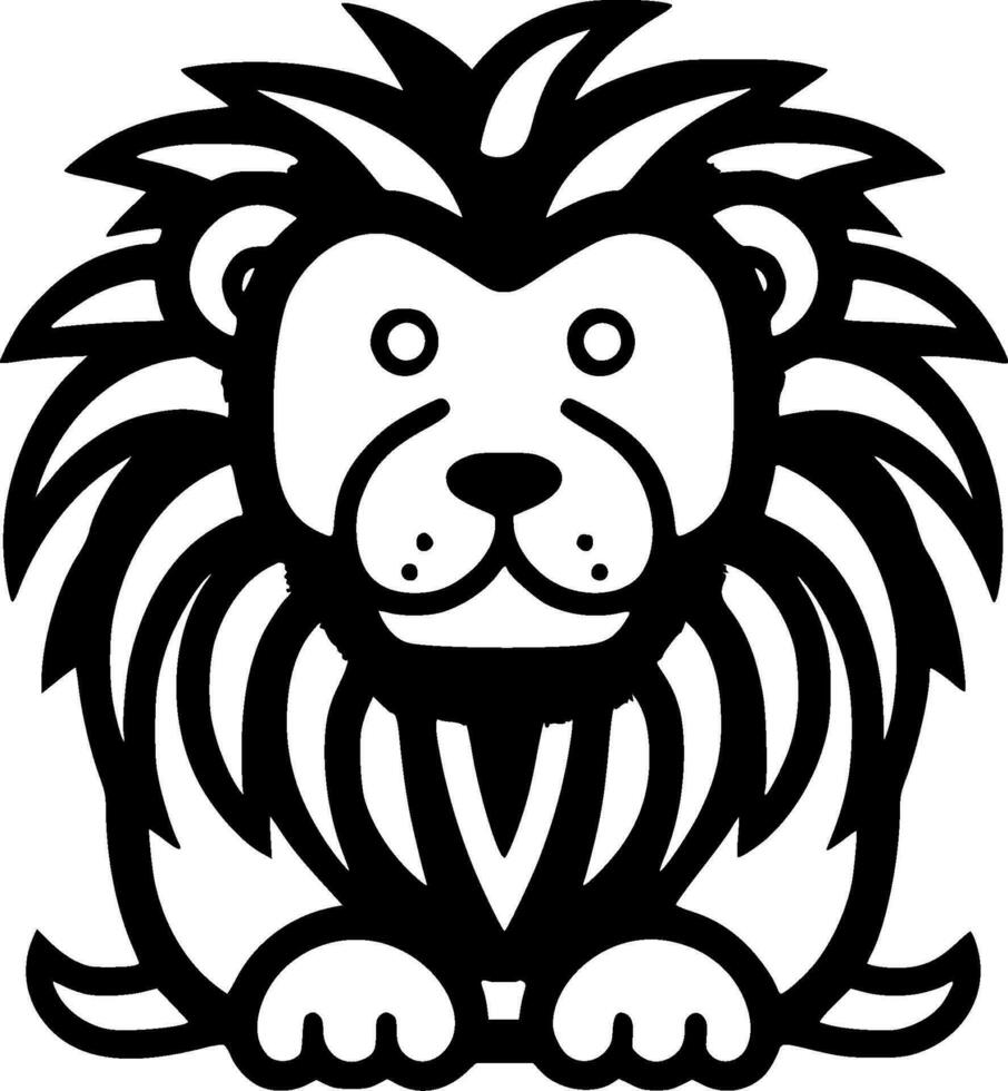 león - minimalista y plano logo - vector ilustración