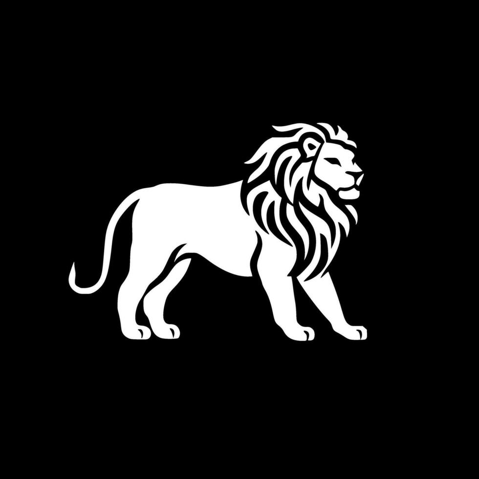 Lion, Black and White Vector illustration