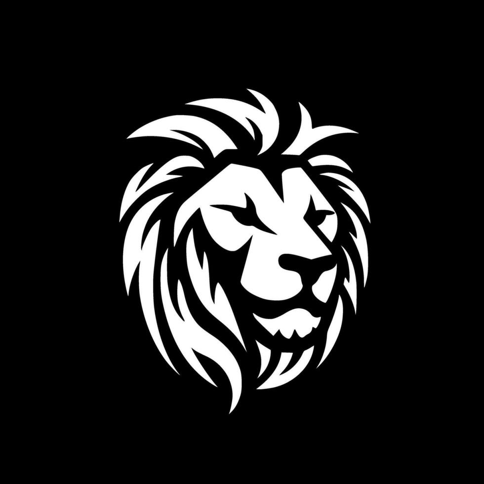 Lion - Black and White Isolated Icon - Vector illustration