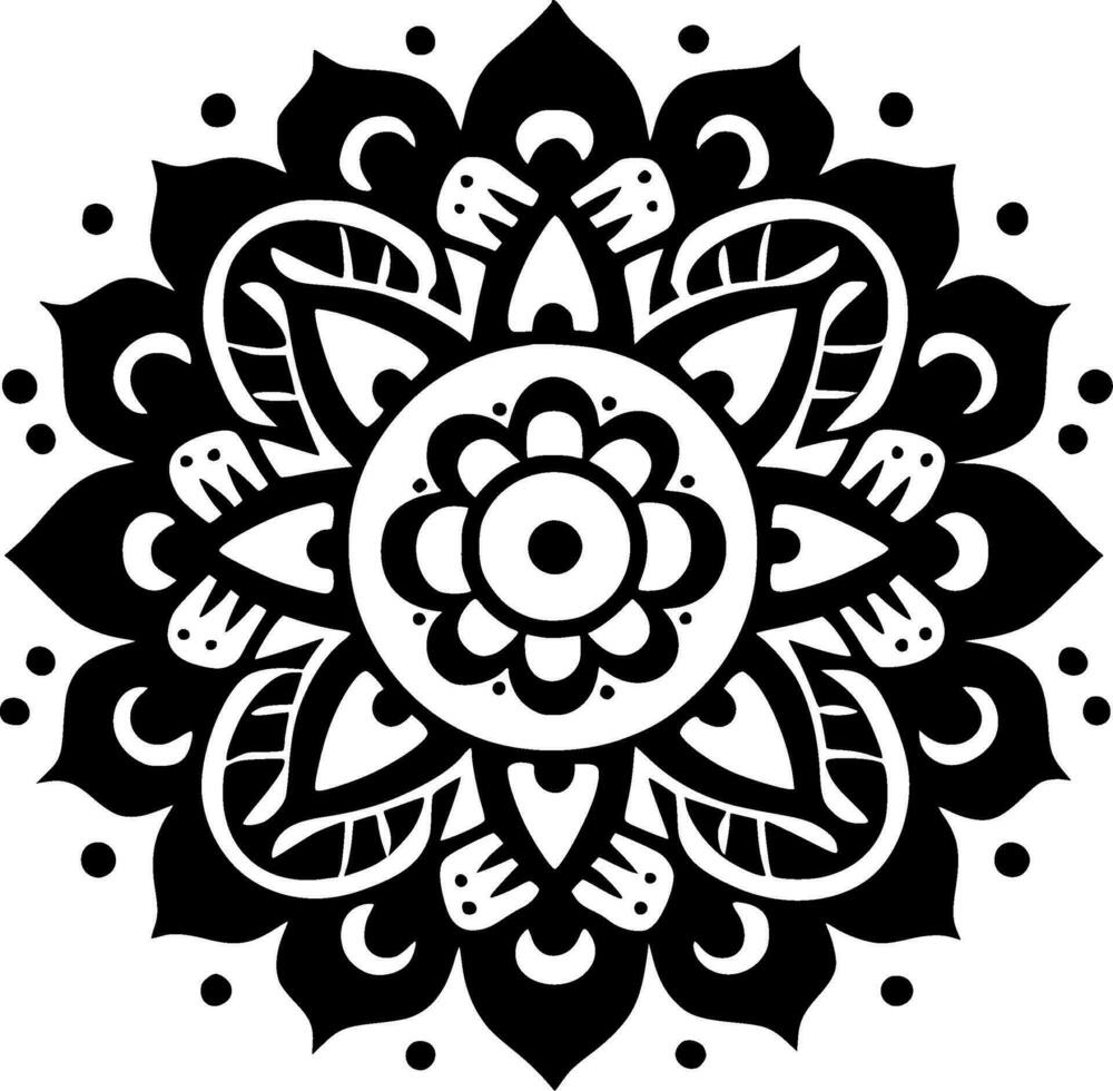 Mandala, Minimalist and Simple Silhouette - Vector illustration