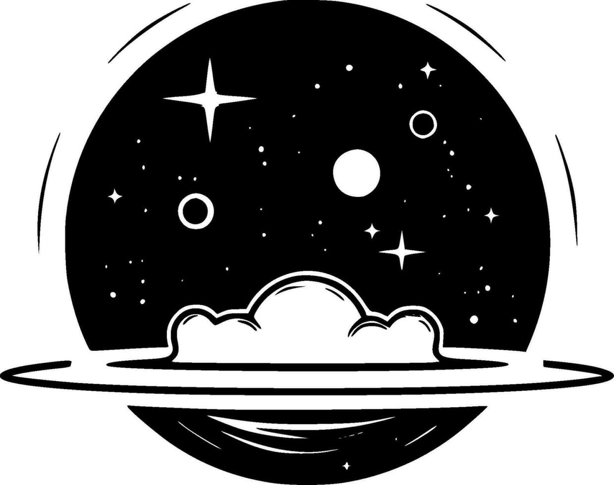 Galaxy, Black and White Vector illustration