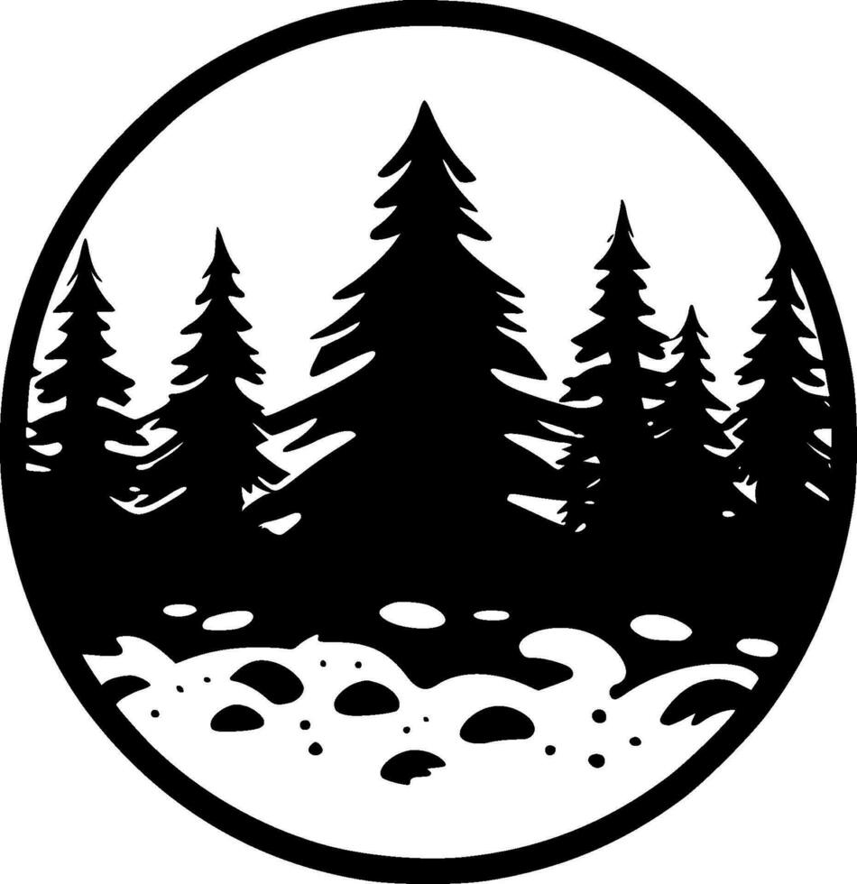 Forest, Minimalist and Simple Silhouette - Vector illustration