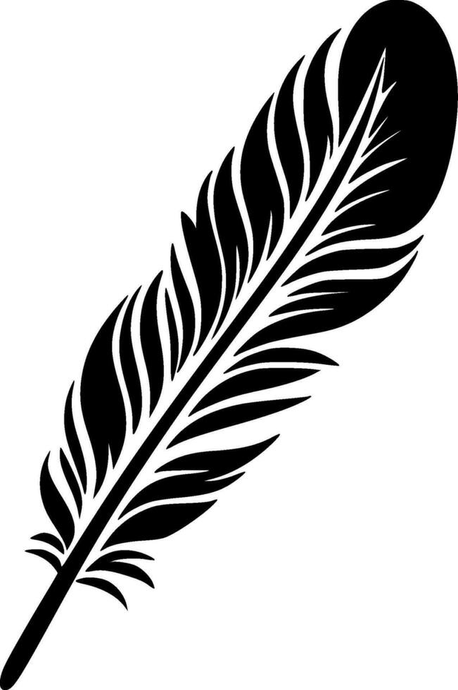 Feather, Minimalist and Simple Silhouette - Vector illustration