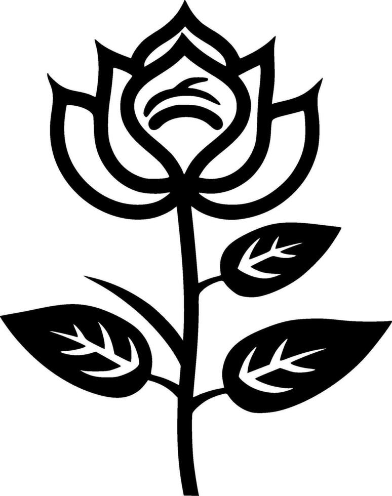 Flower, Black and White Vector illustration