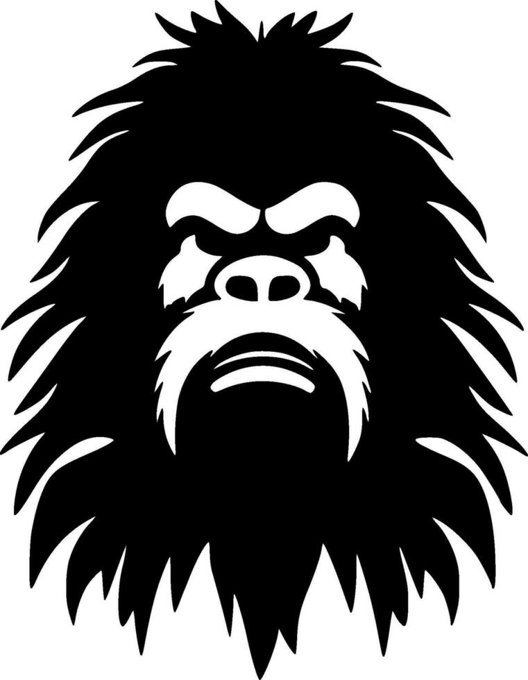 Bigfoot, Black and White Vector illustration