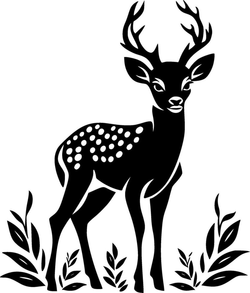 Dear - Black and White Isolated Icon - Vector illustration