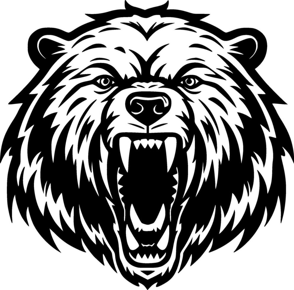 Bear - Black and White Isolated Icon - Vector illustration