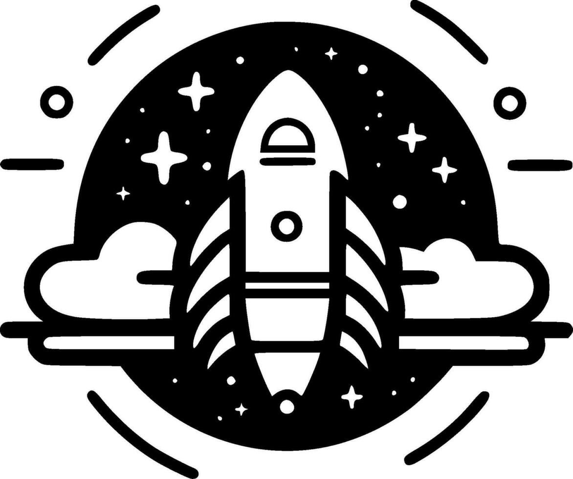 Space, Black and White Vector illustration