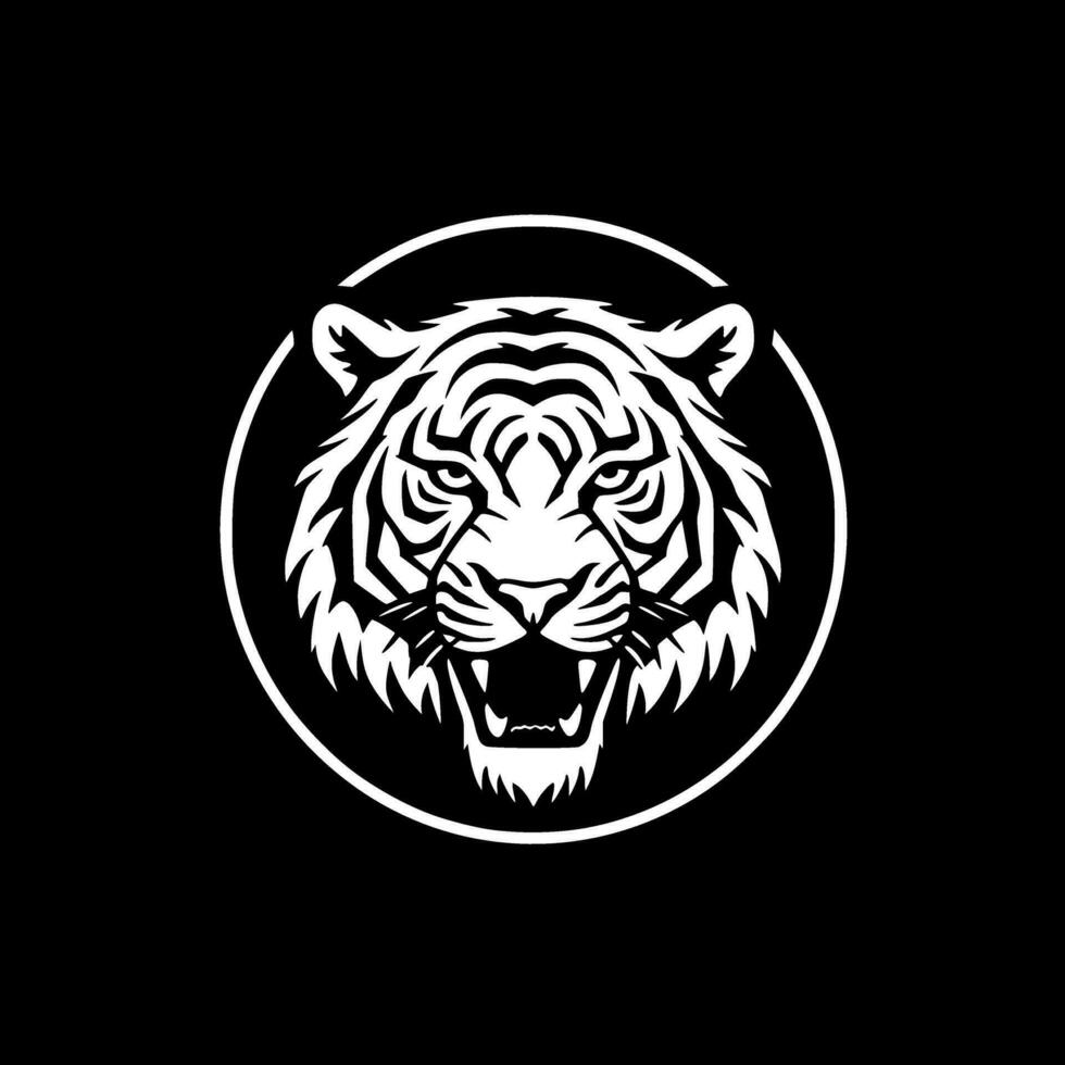 Tiger, Black and White Vector illustration