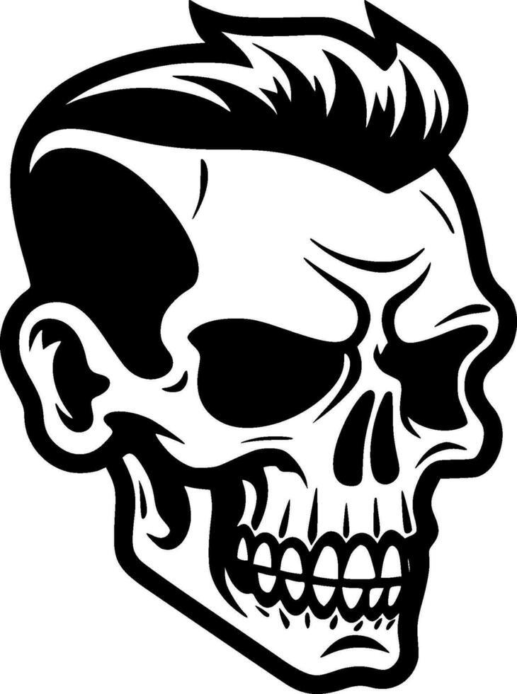 Skull - Black and White Isolated Icon - Vector illustration