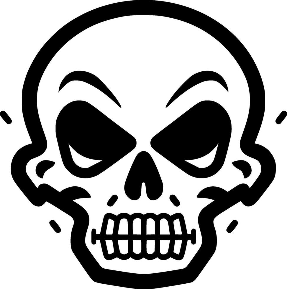 Skull - Black and White Isolated Icon - Vector illustration