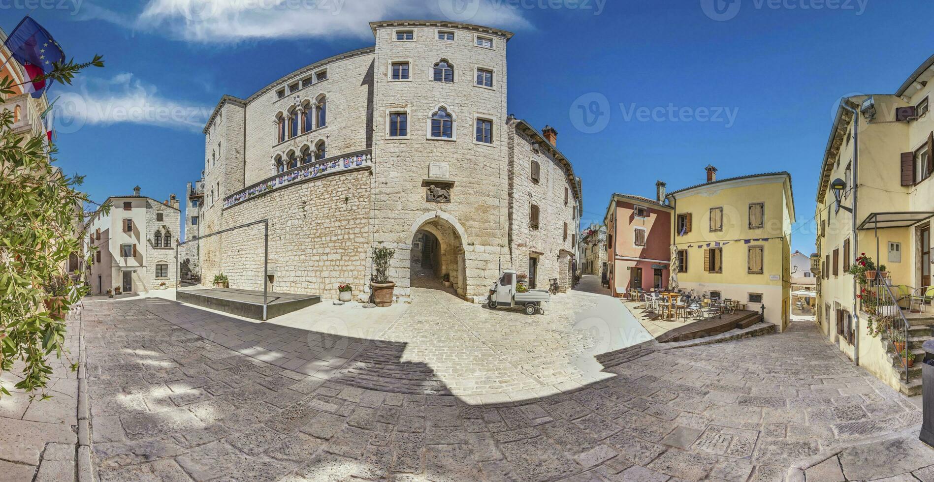 Scene from historical medieval town Bale on Croatian peninsula Istria photo