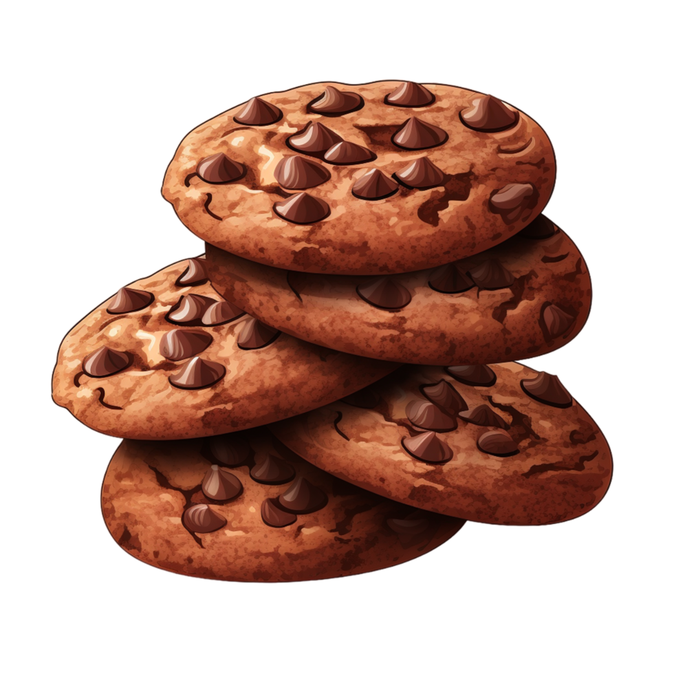 Chocolate chip cookie Ai Generative png