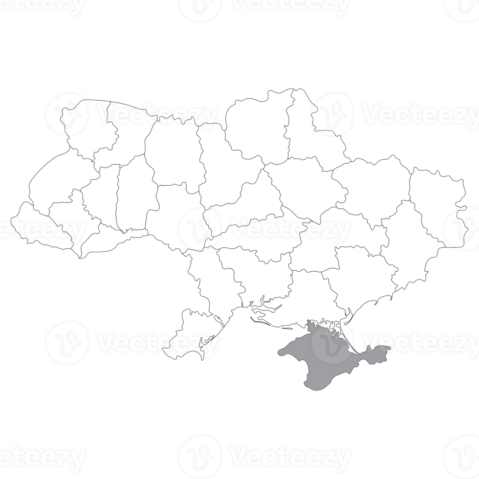 Ukraine map. Map of Ukraine in administrative regions 33304893 PNG