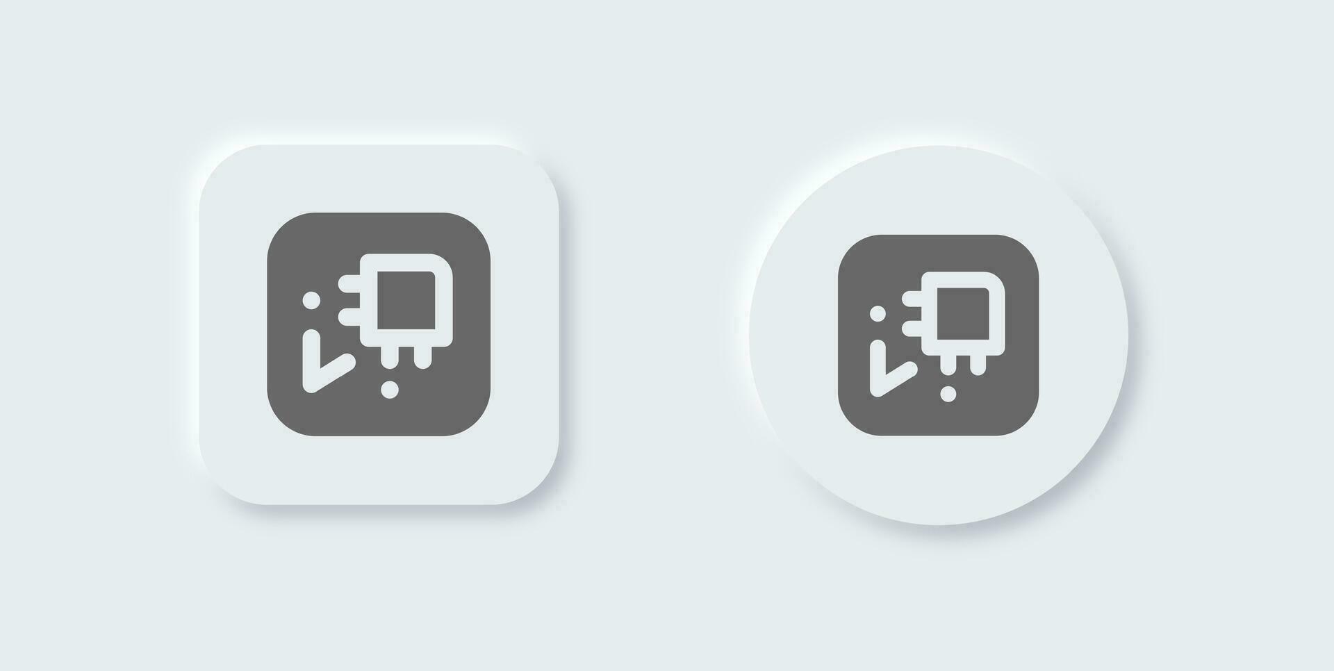 módulo sólido icono en neomórfico diseño estilo. tarjeta madre señales vector ilustración.