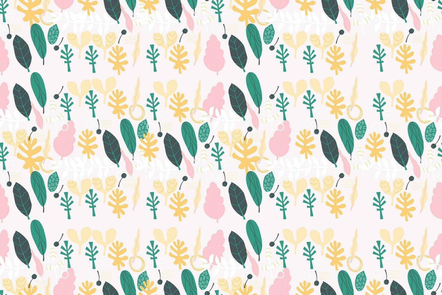 Modern colorful tropical floral pattern. Cute botanical abstract contemporary seamless pattern. Hand drawn unique print. vector