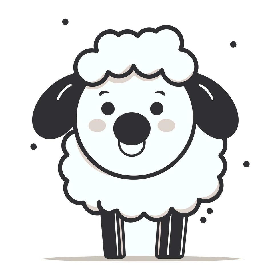 Cute sheep vector illustration. Cute cartoon sheep character. Farm animal.