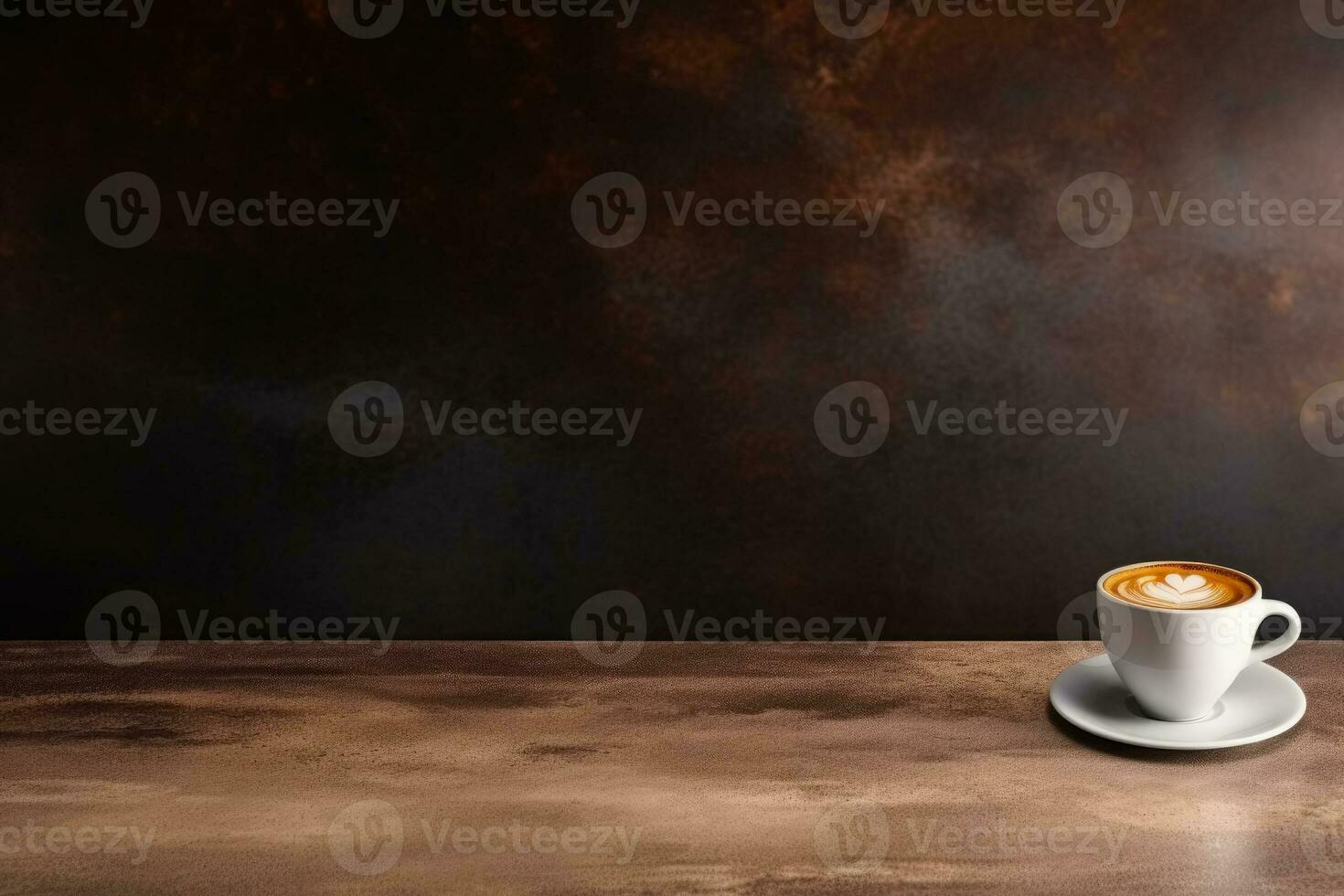 Espresso artistry on a modern cafe countertop background with empty space for text photo