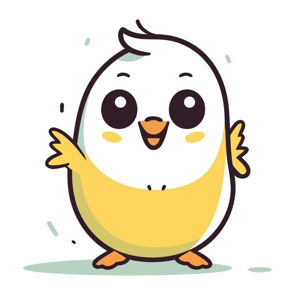 Cute little chick. Vector illustration in a flat cartoon style.
