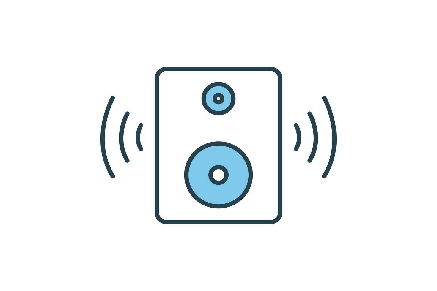 sound box icon. icon related to device, multimedia, music. flat line icon style. simple vector design editable