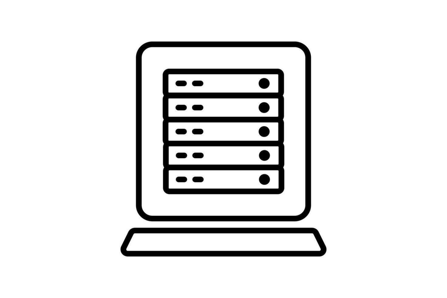 server rack icon. icon related to device, computer technology. line icon style. simple vector design editable