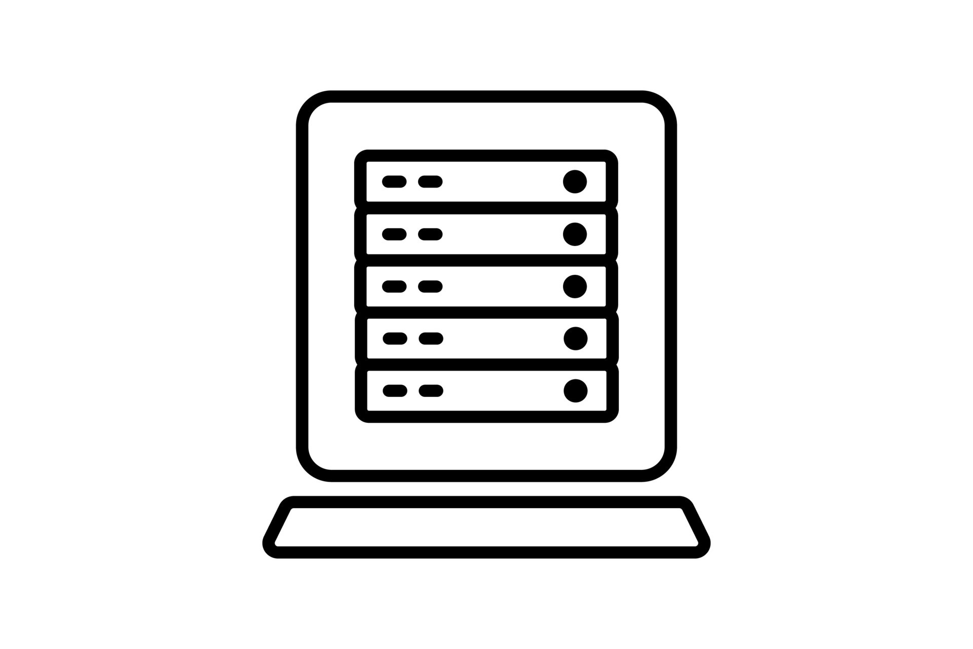 server rack icon. icon related to device, computer technology. line