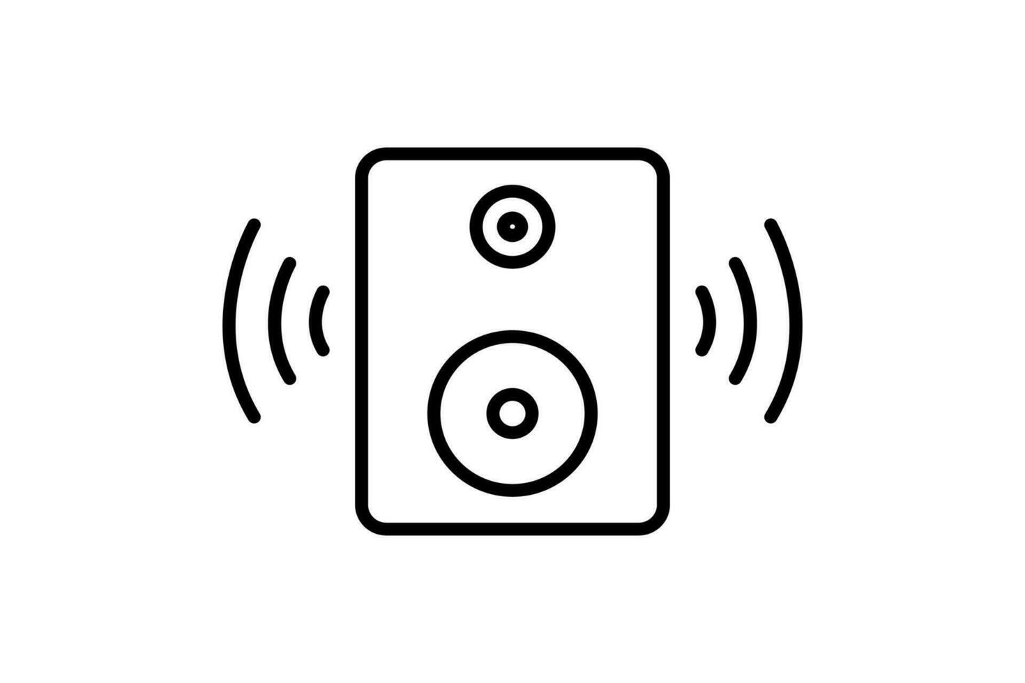 sonido caja icono. icono relacionado a dispositivo, multimedia, música. línea icono estilo. sencillo vector diseño editable