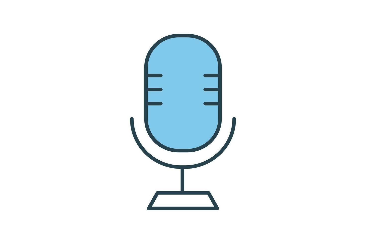 microphone icon. icon related to device, computer technology. flat line icon style. simple vector design editable