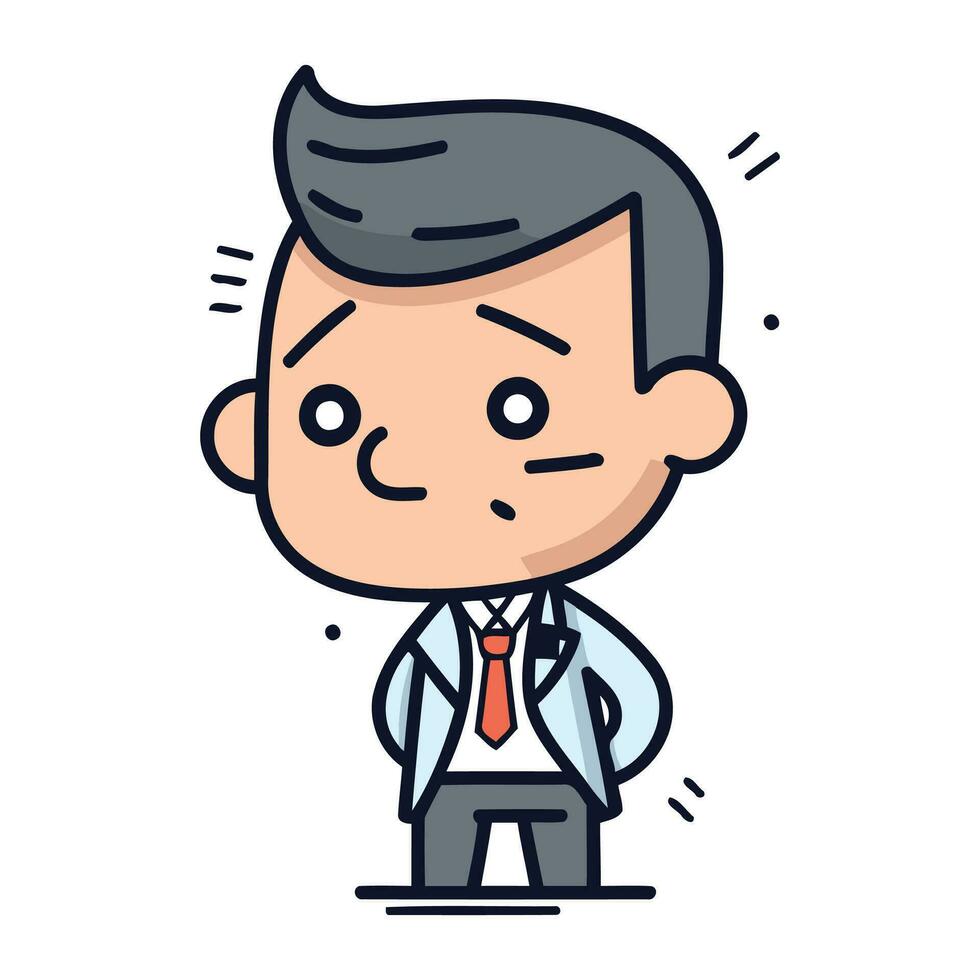 Character businessman in suit. Businessman male cartoon. flat design. vector illustration.