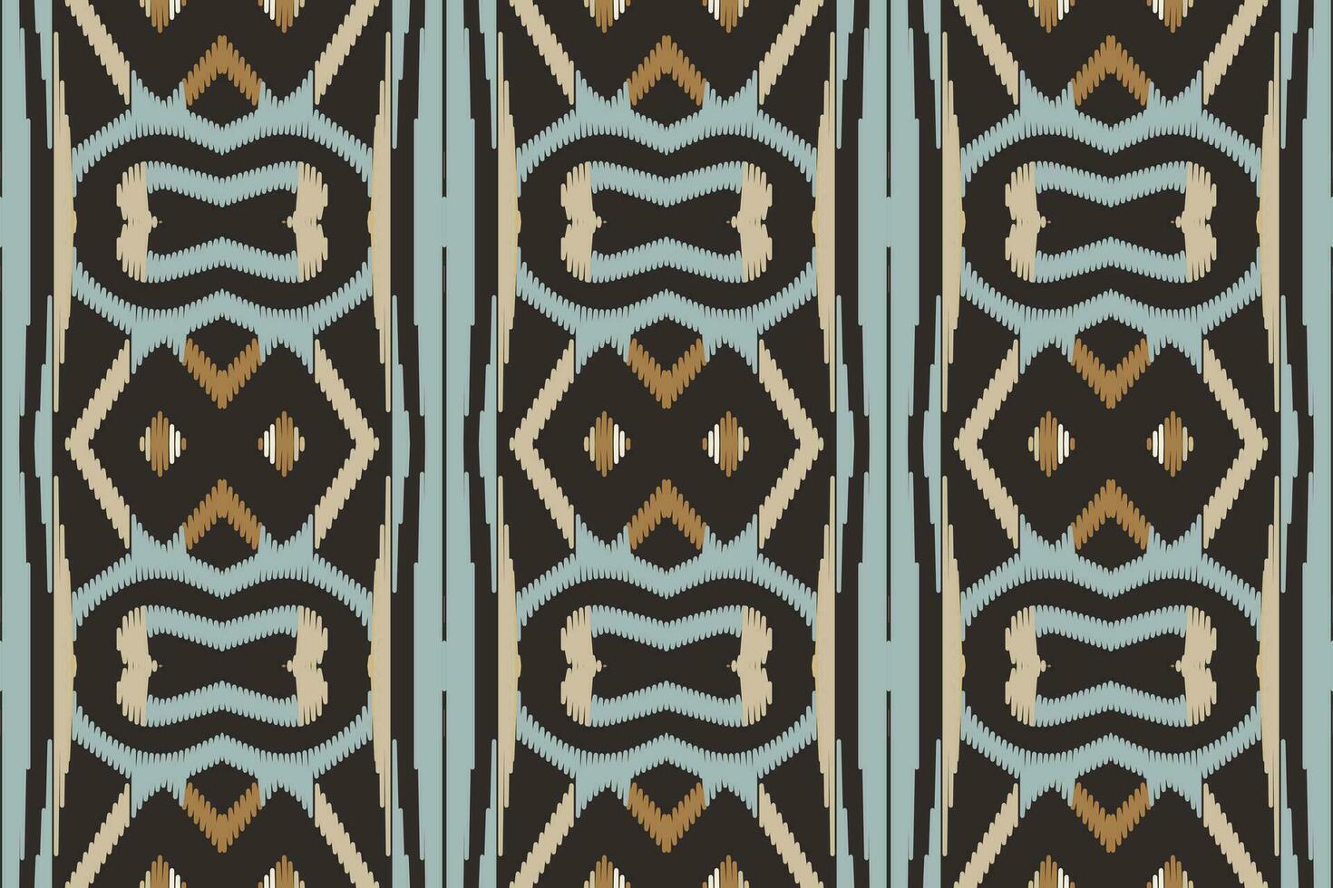 Motif Ikat Seamless Pattern Embroidery Background. Ikat Frame Geometric Ethnic Oriental Pattern Traditional. Ikat Aztec Style Abstract Design for Print Texture,fabric,saree,sari,carpet. vector