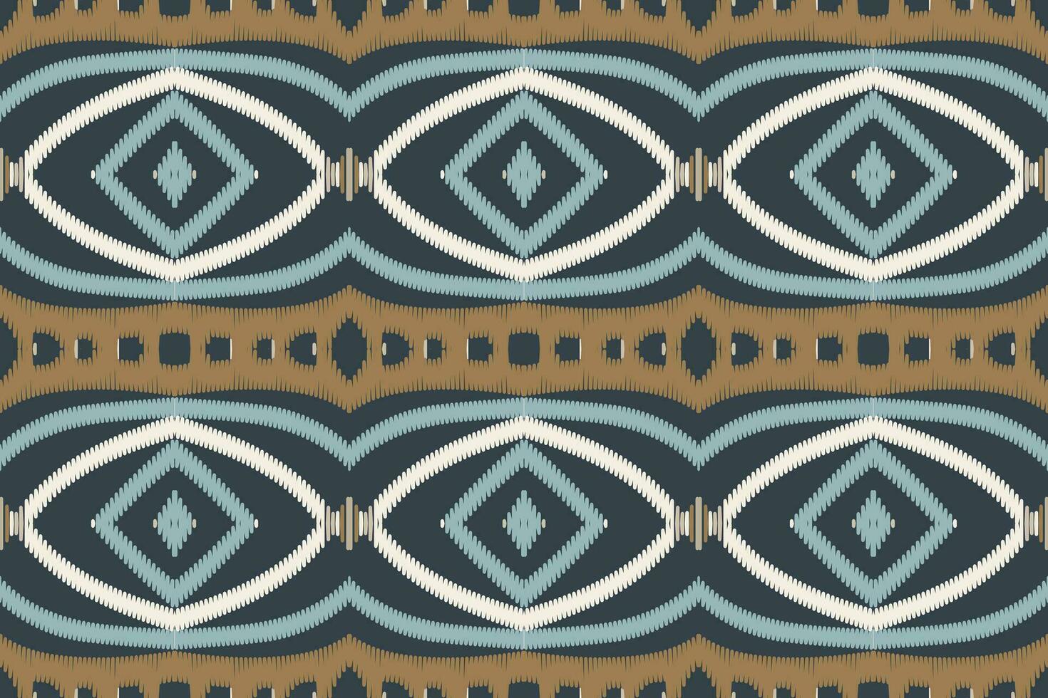 Ikat Seamless Pattern Embroidery Background. Ikat Triangle Geometric Ethnic Oriental Pattern Traditional. Ikat Aztec Style Abstract Design for Print Texture,fabric,saree,sari,carpet. vector