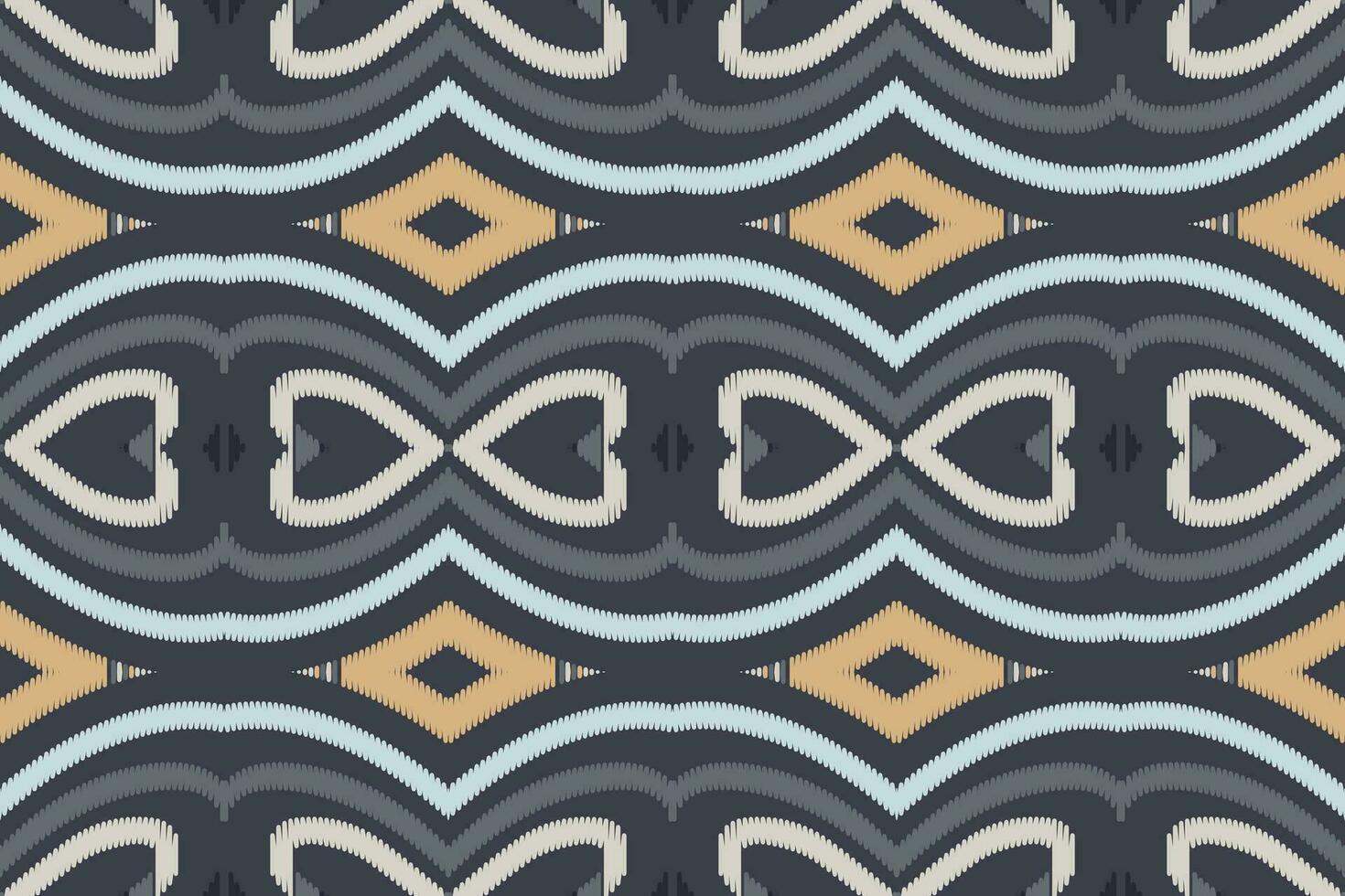 Ikat Damask Embroidery Background. Ikat Patterns Geometric Ethnic Oriental Pattern Traditional. Ikat Aztec Style Abstract Design for Print Texture,fabric,saree,sari,carpet. vector